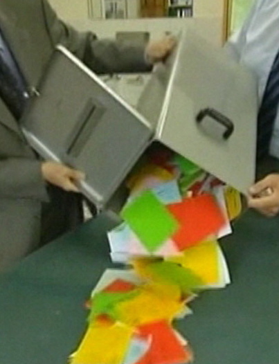 Emptying Ballot Box